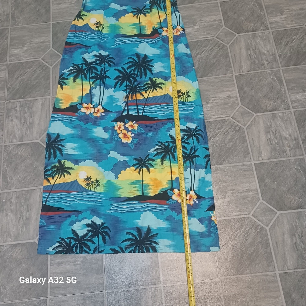 Vintage Aloha Republic SZ M Tropical Blue Sleeveless Dress Made Hawaii Summer - Picture 12 of 15